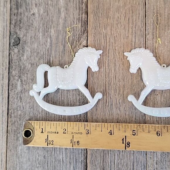 Rocking Horse Christmas ornament McCrory Co 1986 set of 2 - Picture 5 of 6